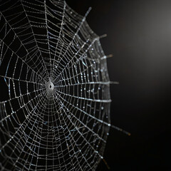 Spider web on a black background.