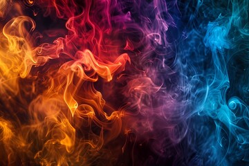 Poster - Abstract Background of Colorful Smoke Swirls.