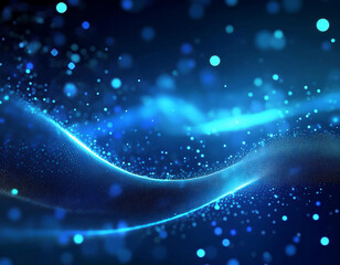 blue glowing particle abstract background bokeh