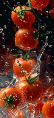 Canvas Print -  fresh tomatoes and water