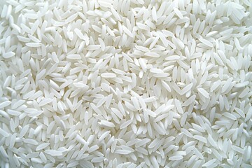 Wall Mural -  top view of white rice background, close up