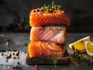 Poster - smoked salmon on a plate