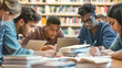 © Maestro - Diverse Group of Students Collaborating on Study Project in Library