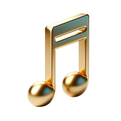 golden music note on transparent background