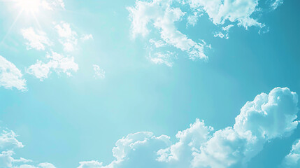 Wall Mural - clean gradient light blue background. light blue sky background with space for text. beautiful light