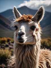 Poster - Llama Portrait from Bolivia's Andes Regio