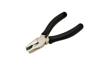 pliers with black rubber handle isolated in PNG format