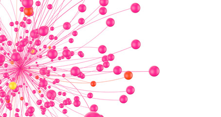 Fototapete - A vibrant network of interconnected spheres radiating outwards