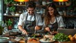 © zhia studio - Couple Preparing a Fresh Gourmet Meal Together