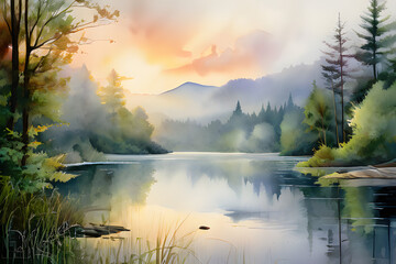 Wall Mural - morning in the mountains