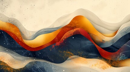 Wall Mural - a yellow and blue wave