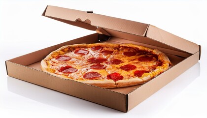 pizza box pepperoni inside top open photo transparent background isolated png file