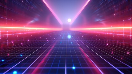 Wall Mural - a grid background with an empty center space for text. the color scheme is purple and blue. generati