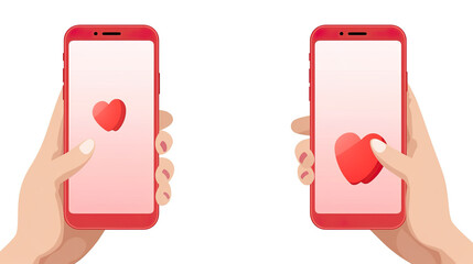 Hand holding mobile phone isolated on pure white background
