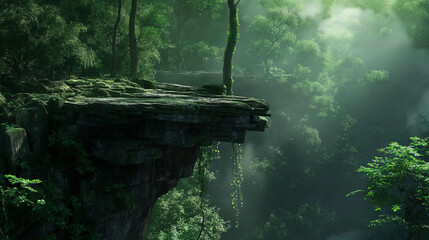  Rock platform, green scenery 