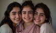 © Mandeep - Three Happy Girls Smiling at Camera, Casual Outfit, Indoor Setting