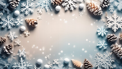 Canvas Print - christmas background with snowflakes