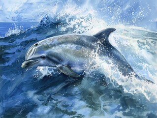 Wall Mural - dolphin in the sea