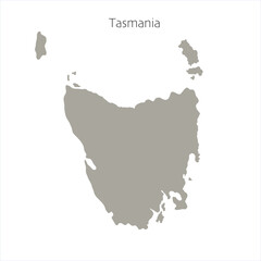 tasmania flat simple silhouette map. easy to edit and recolor.