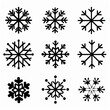 © Best_Seller - Black snowflake vector icons in different designs for web design. A set of flat style snowflake icons for Christmas.