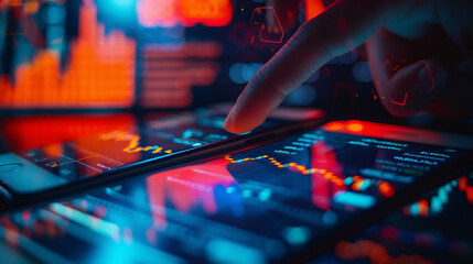 Fintech and financial technology on smart phone
