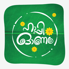 Wall Mural - KERALA ONAM GREETING IN MALAYALAM CALLIGRAPHY