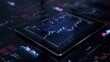 © awais - Financial graph and trading chart on digital tablet, dark background, futuristic business analytics, 3D rendering,