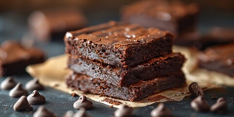 Canvas Print - National Brownie Day chocolate brownies, September 8th