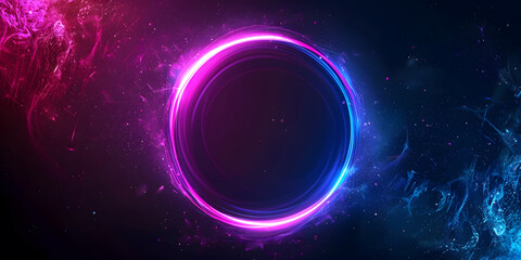 Wall Mural - Neon abstract circle