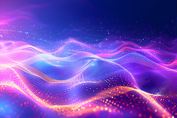 Wall Mural - data waves. modern neon abstract backdrop. virtual ciberspace. security. abstract data technology.