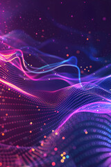 Wall Mural - data waves. modern neon abstract backdrop. virtual ciberspace.