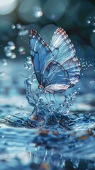 Poster - butterfly on the water