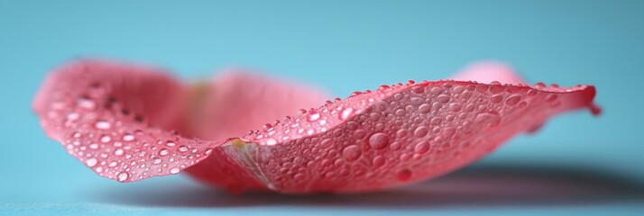 Poster - A single petal with water droplets. AI.