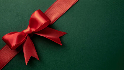 red ribbon on green background