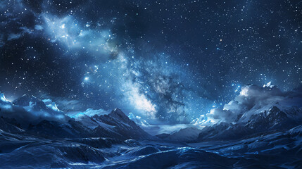 Wall Mural - milky way galaxy and starfiled on night sky background