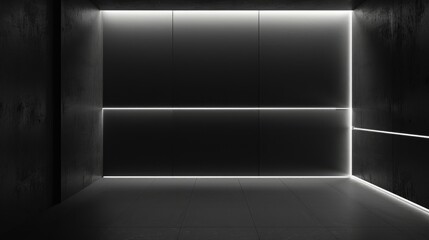 Canvas Print - Monochrome illuminated wall