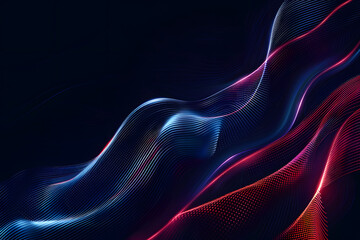 Wall Mural - abstract background from many wavy lines. red blue colors