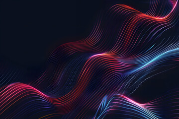Wall Mural - abstract background from many wavy lines. red blue colors