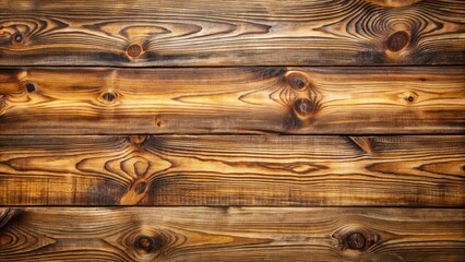 Wall Mural - Natural rustic wooden planks with visible knots and cracks forming a warm organic background with earthy brown tones.