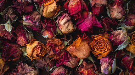 Canvas Print - Background of dried roses