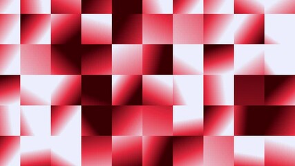 Wall Mural - Abstract red and white square animation background