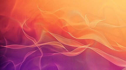 Poster - Abstract Wavy Gradient Art with Orange, Pink, and Purple Tones