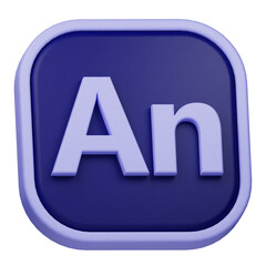 adobe animate 3d icon isolated on the transparent background