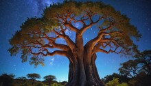 Baobab Tree Starry Sky Free Stock Photo - Public Domain Pictures