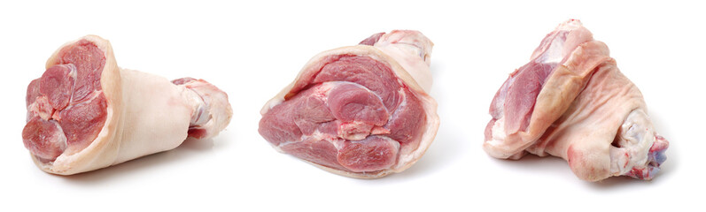 Sticker - raw pork (leg) isolated on white background