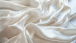 © Mutshino_Artwork - Luxurious white satin fabric with soft folds and gentle shine
