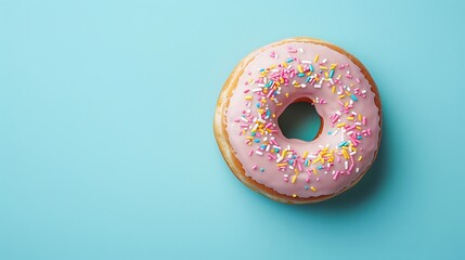 Wall Mural - donut on blue background