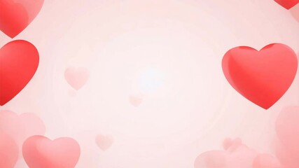 Poster - Valentine day background with red hearts, top view . copyspace