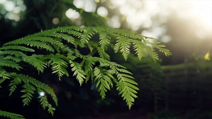 Poster - Fern Dark green, In garden, Natural background for decorations and wallpapers.