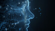 © Mutshino_Artwork - Digital profile of a woman's face with glowing dots and lines